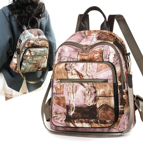 Stylischer Denim-Muster-Rucksack Karnz