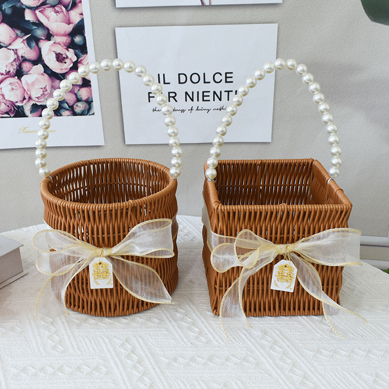 Elegante Handgefertigte Rattan Tragetasche Karnz