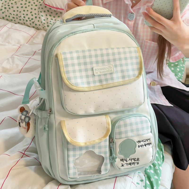 Stylische Schachbrettmuster-Rucksack