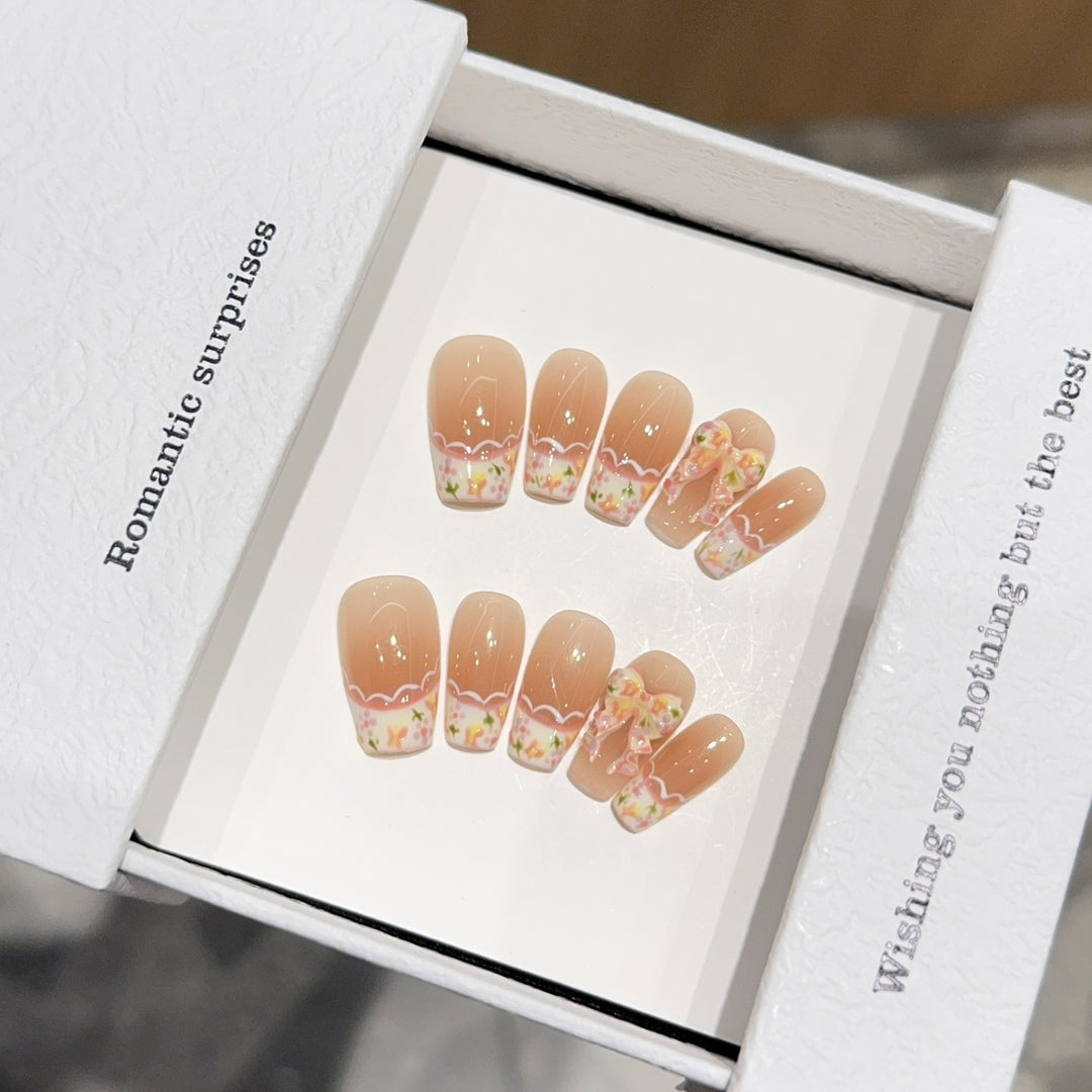 Künstliche Nagelspitzen mit Romantischen Blumendesigns Karnz