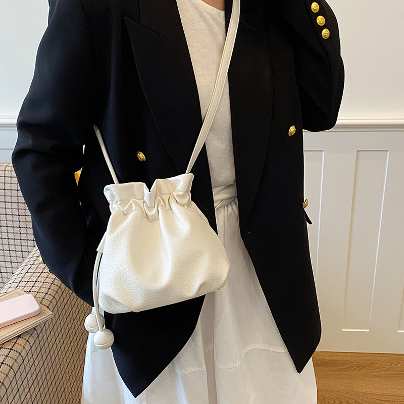 Leder Zugband-Handtasche