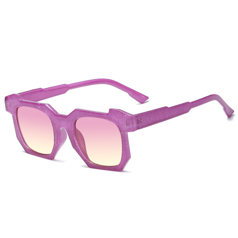 Damen geometrische Sonnenbrille mit markantem, hochwertigem Kunststoffrahmen Karnz