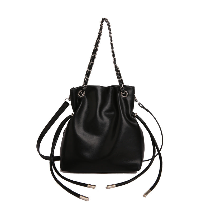 WoChic Lässige Leder Bucket Bag Karnz