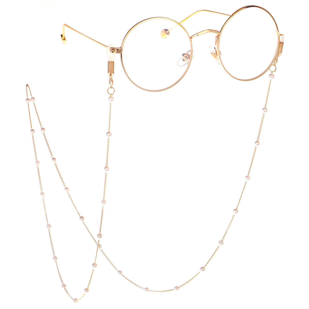 Eleganter herzförmiger Perlenkette Brillenhalter Karnz