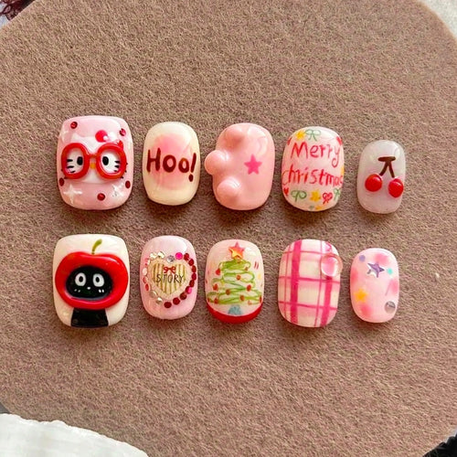 Festliches Feiertags-Themen Press-On Nagelset 1790745838