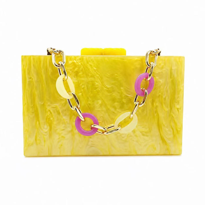 Marmorierte Acryl-Clutch