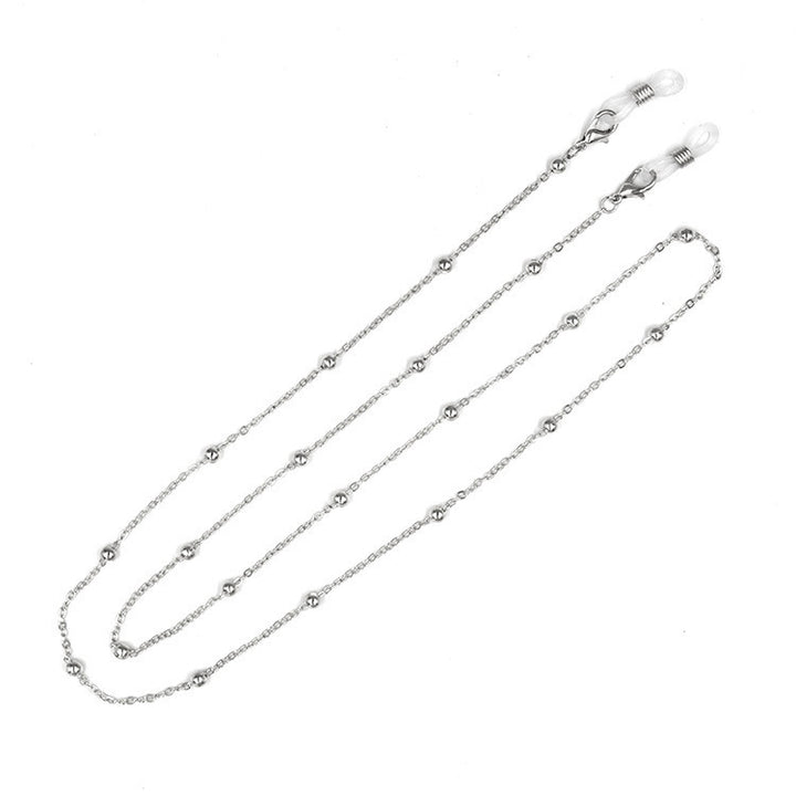 Stilsicheres Brillenband Aus Edelstahl mit Perlenförmigen Designelementen Karnz