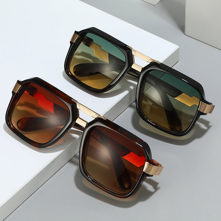 Oversized quadratische Sonnenbrille mit metallischen Details Karnz