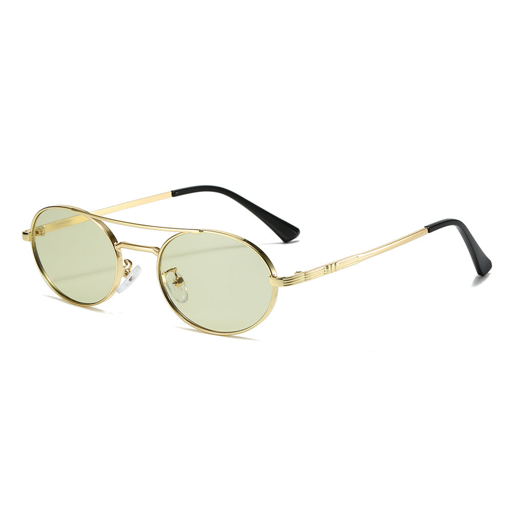 Damen Modische Oval-Sonnenbrille im minimalistischem Design Karnz