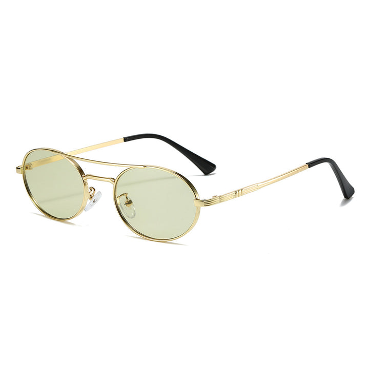 Damen Modische Oval-Sonnenbrille im minimalistischem Design Karnz