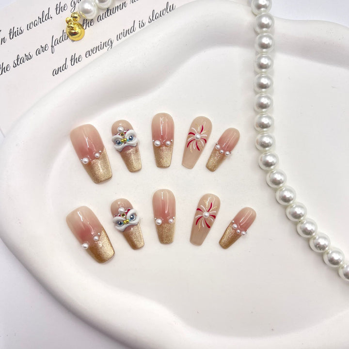 Künstlerisches glamouröses Press-On Nagelset