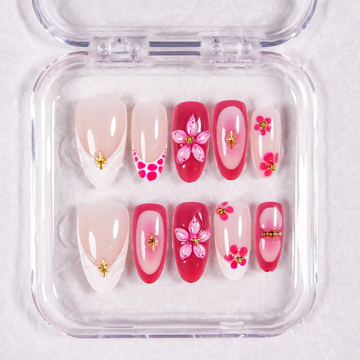 Dekoratives Floral Press-On Nagelset