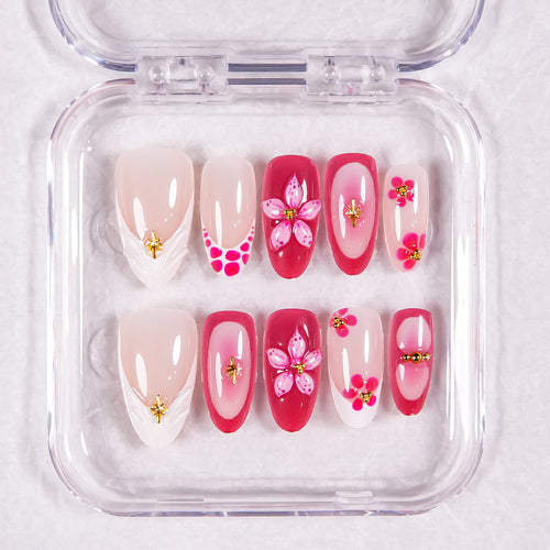 Dekoratives Floral Press-On Nagelset