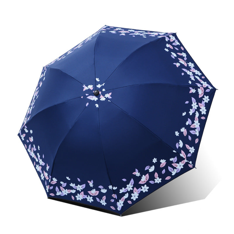 Damen Faltbarer Regenschirm mit floralen Abschlüssen Karnz