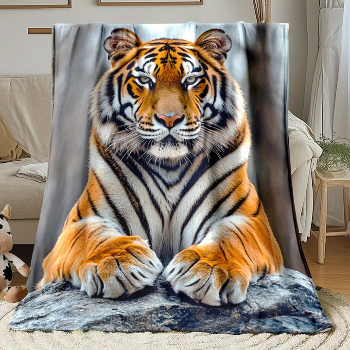 Künstlerisches Tiger-Themen-Plüschwurfdecke