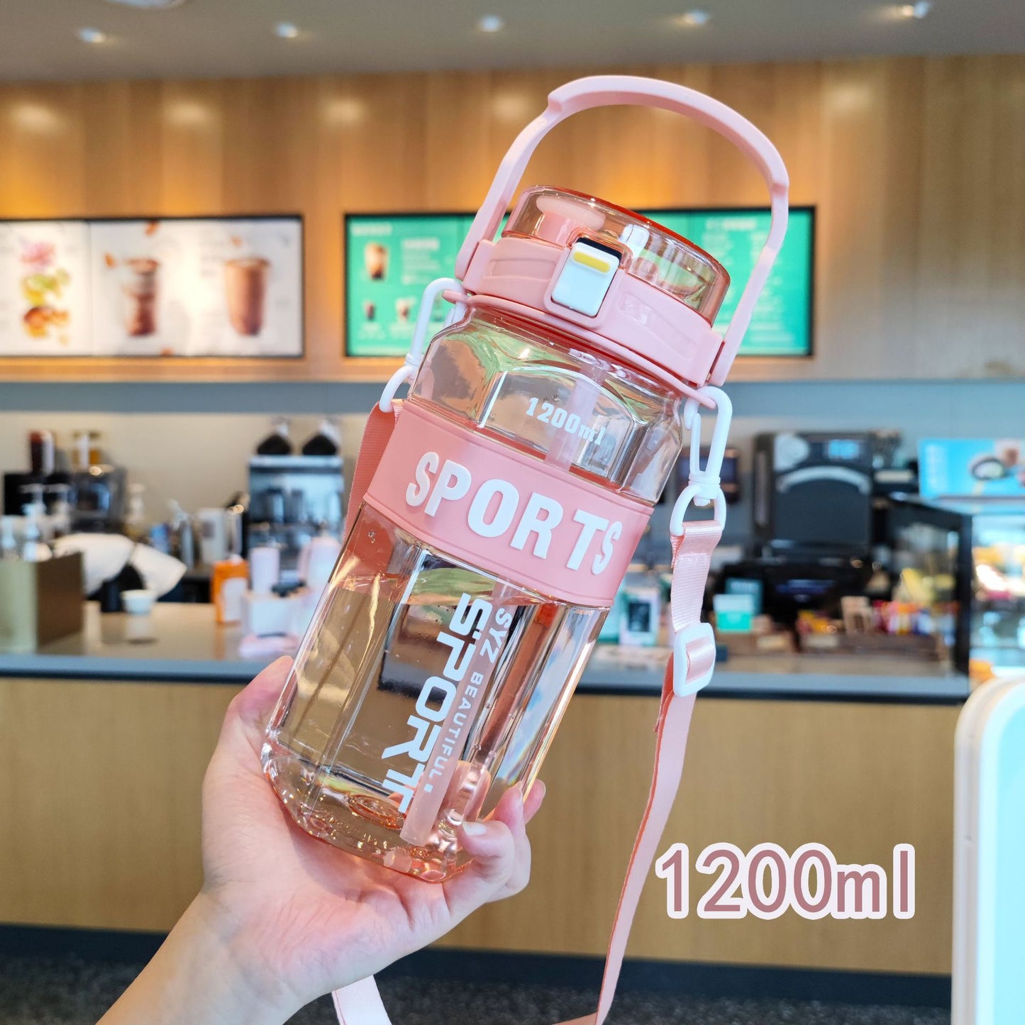 Damen Sportliche Wasserflasche mit praktischem Tragesystem Karnz