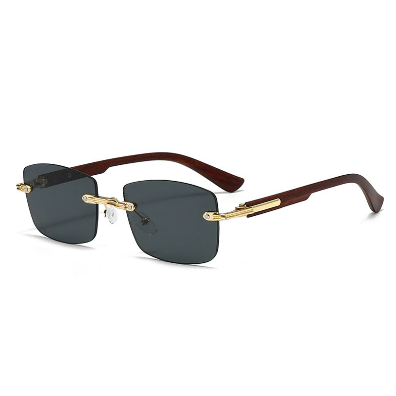 Damen modische quadratische Sonnenbrille mit eleganten Holzakzenten Karnz