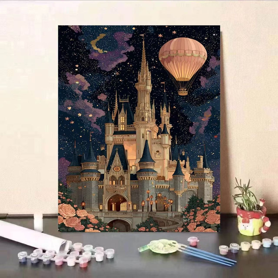 Fantasy Castle Malen nach Zahlen Leinwandset Karnz