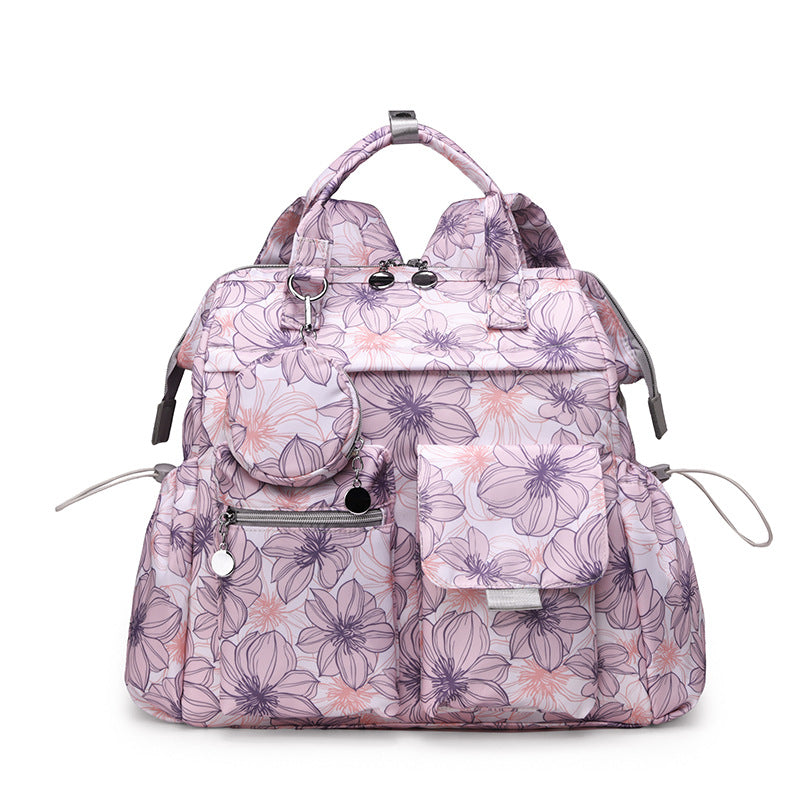 Multi-Taschen Blumen Design Rucksack Karnz
