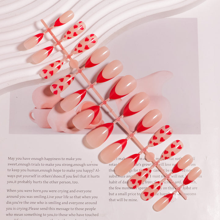 Künstlerisches Herz Designed Press-On Nail Set Karnz