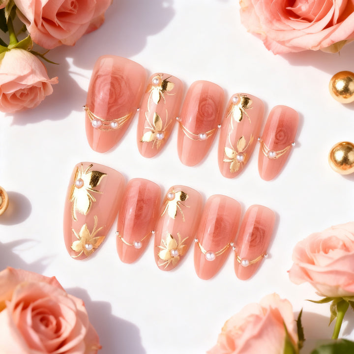 Florales Artisan Press-On Nagelset Karnz