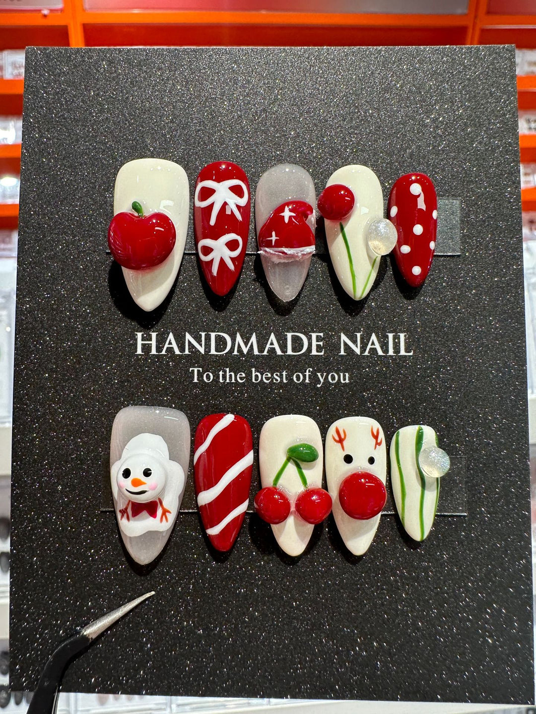 Verspielt Weihnachts-Themen Press-On Nagelset