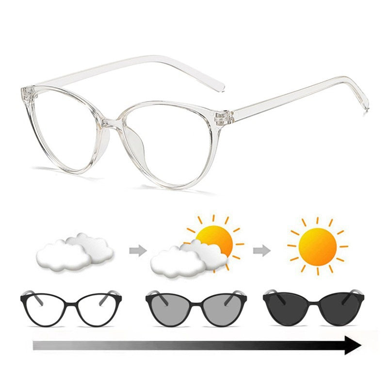 Damen modische lichtempfindliche Katzenaugenbrille Karnz