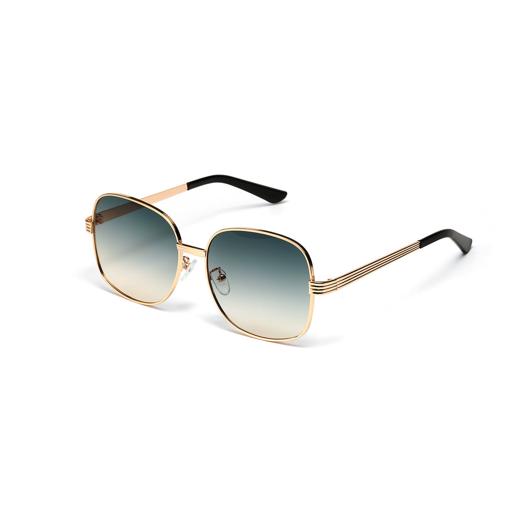 Damen modische kantige Sonnenbrille mit luxuriösem goldenen Rahmen Karnz