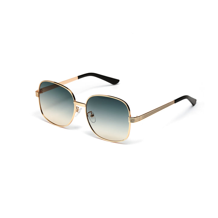 Damen modische kantige Sonnenbrille mit luxuriösem goldenen Rahmen Karnz