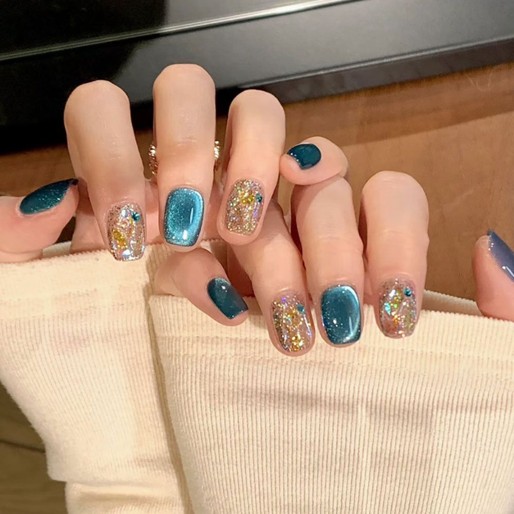 Glamouröse glitzernde Press-On Nägel