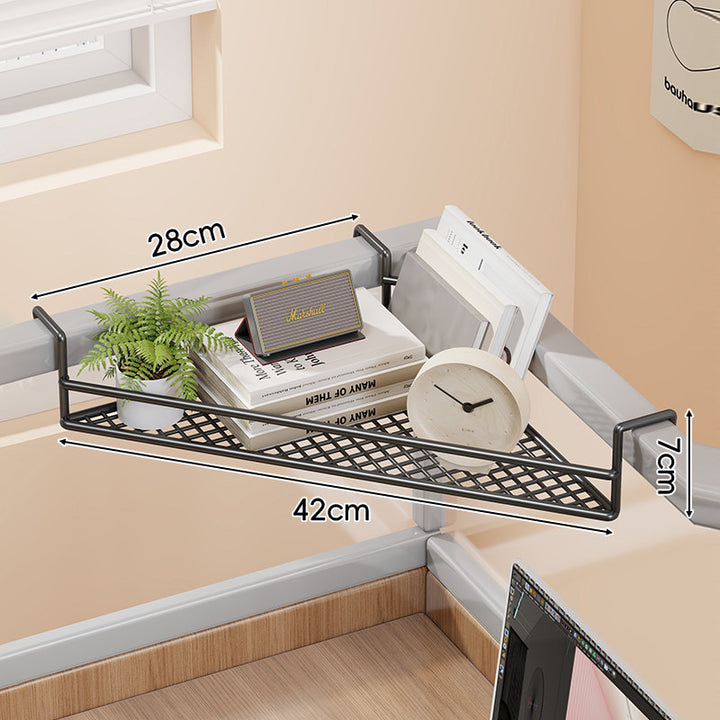 Clamp-On-Mesh-Schreibtisch-Trennwand-Regal-Organizer mit Rautenschale und Überkantenhaken