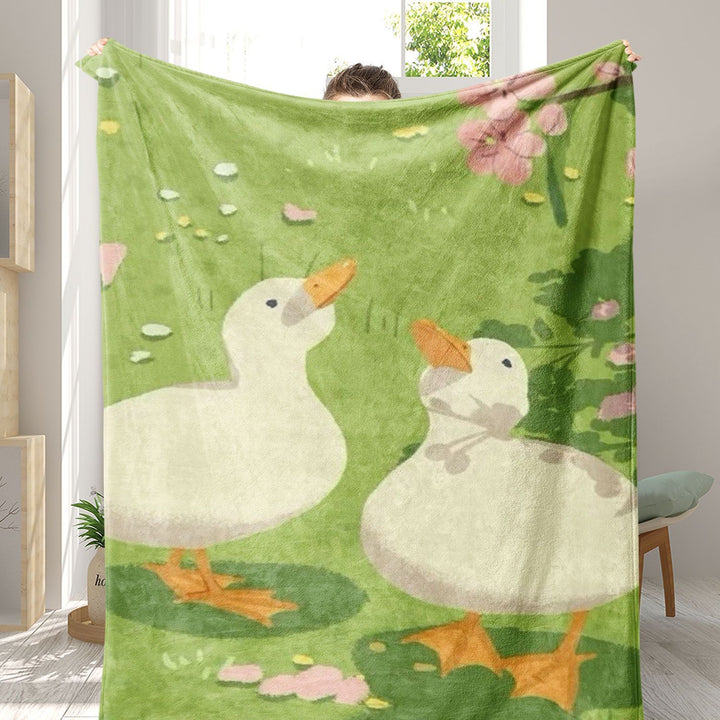 Launische Enten-Themen Fleece-Wurfdecke