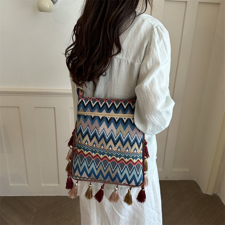 Bohemian Gewebte Schultertasche