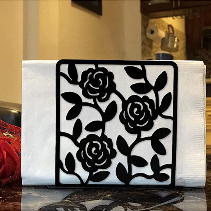 Dekorativer Serviettenhalter mit Blumenmuster