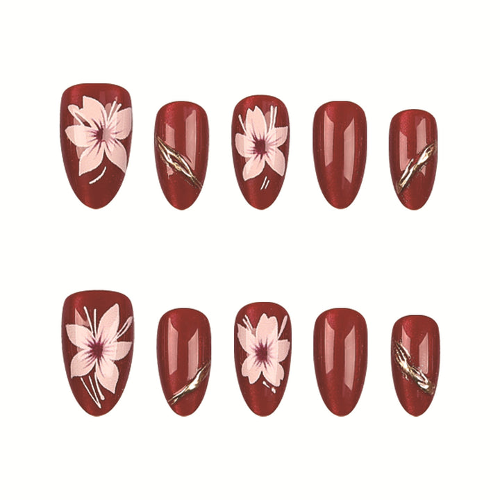 Blumenmuster Press-On Nail Art Set