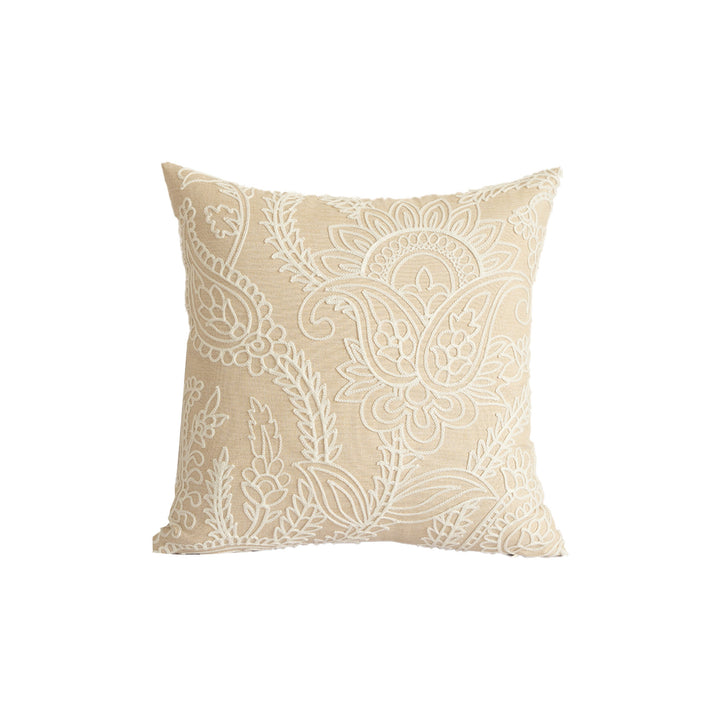 Bestickter Zierkissenbezug mit Paisley-Reliefstruktur