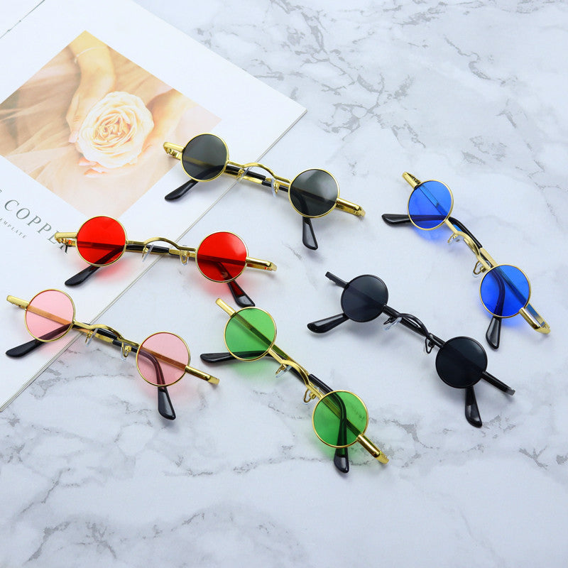 Retro-inspirierte runde Metallrahmen-Sonnenbrille Karnz