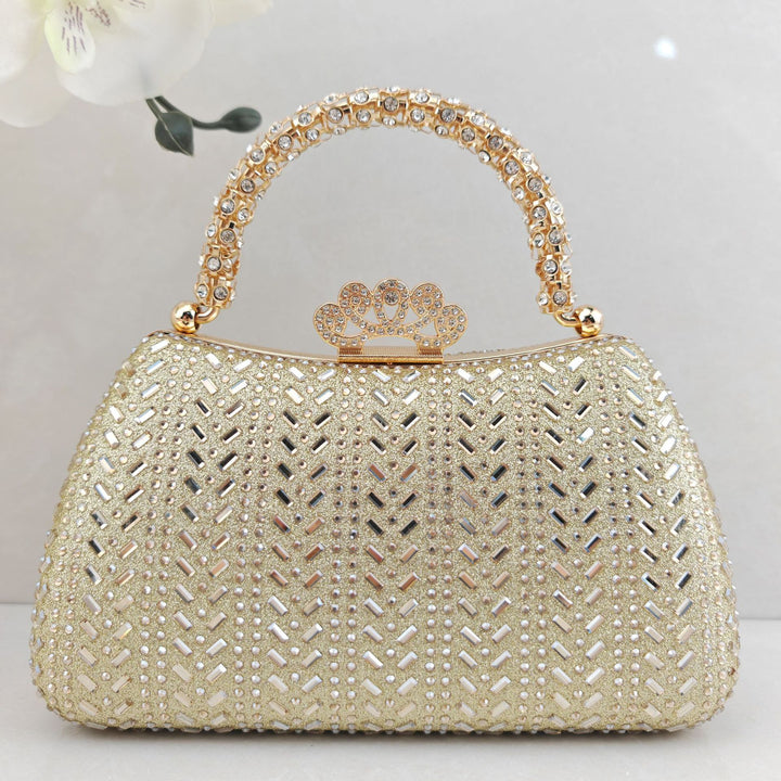 Elegante kristallverzierte Abendhandtasche