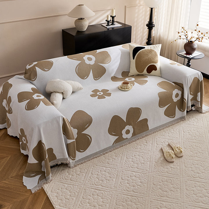 Blumengemusterte Sofa-Wurfdecke