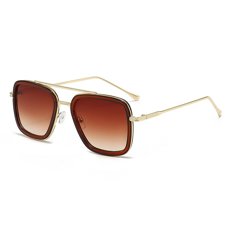 Damen modische quadratische Sonnenbrille mit metallischen Details Karnz