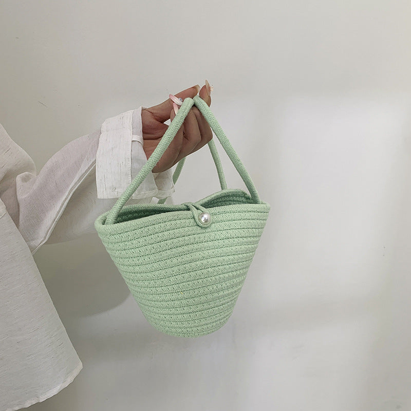 Woven Pearl Akzent Handtasche