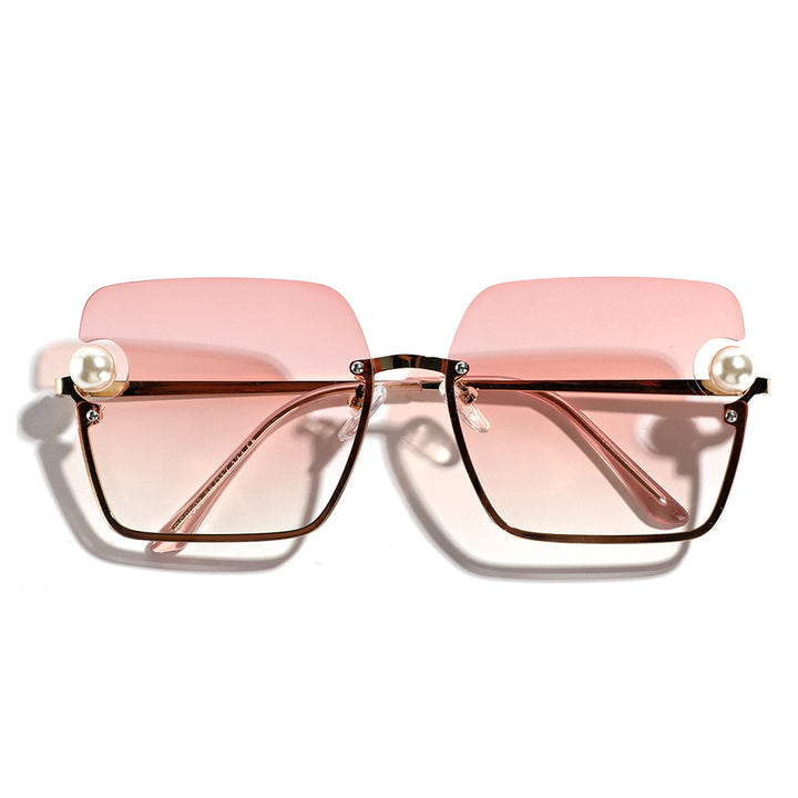 Damen quadratische Sonnenbrille mit elegantem Transparenzrahmen Karnz