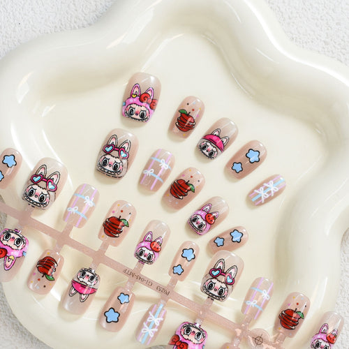 Verspieltes Charakter Press-On Nagelset Karnz