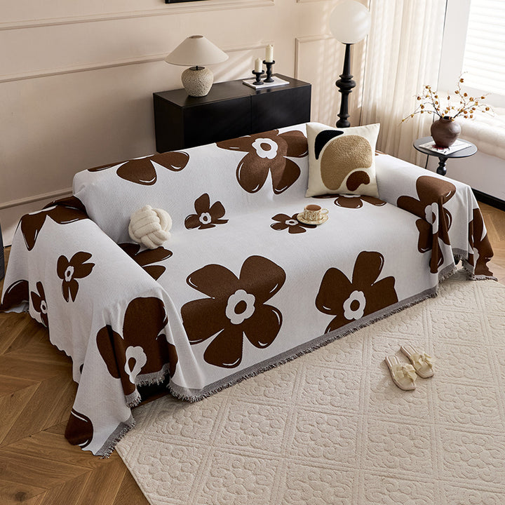 Blumengemusterte Sofa-Wurfdecke