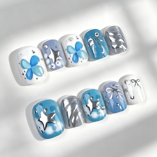 Künstlerische Floral Press-On Nagelkollektion