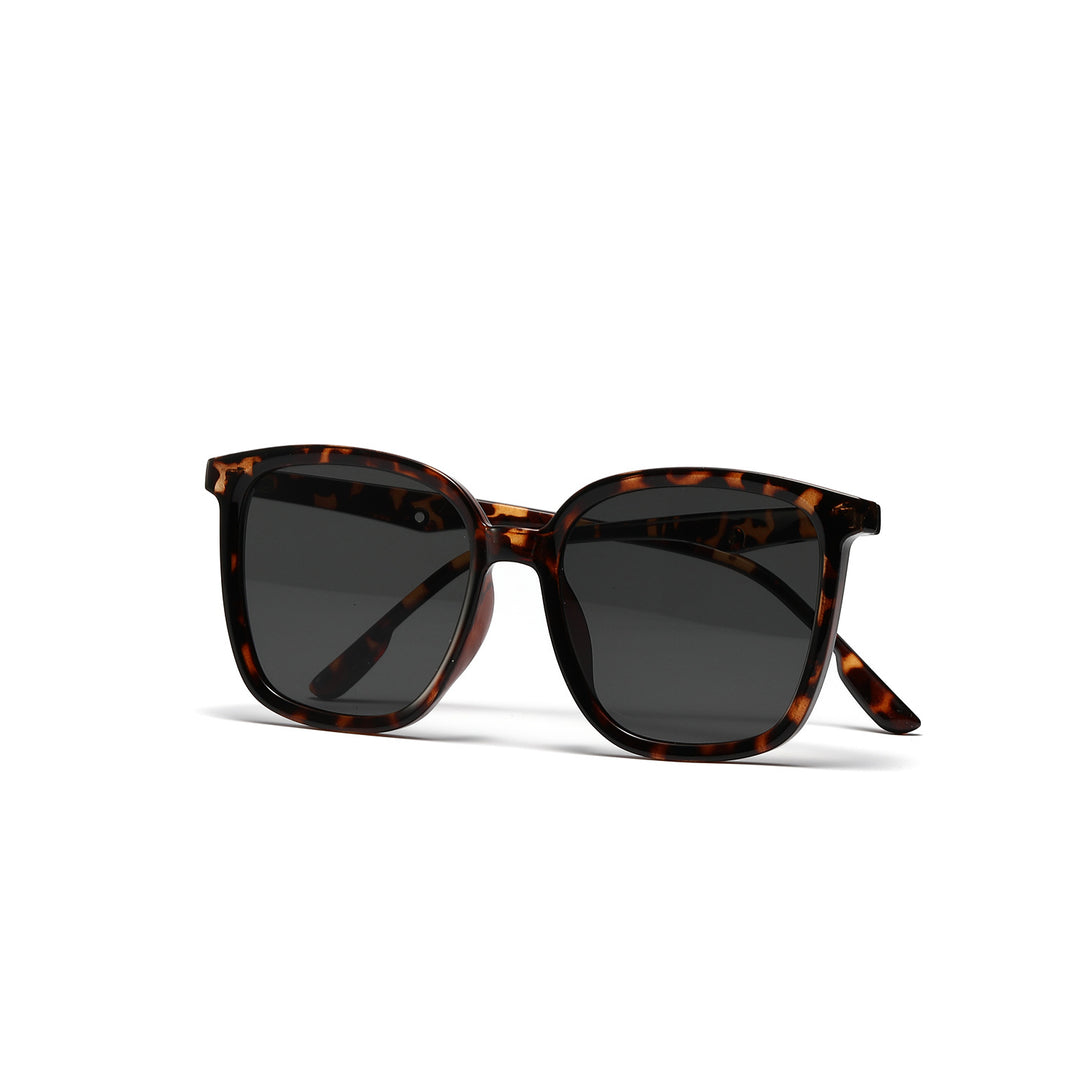 Damen stilvolle quadratische Sonnenbrille mit klarem Rahmen und polarisierten Gläsern Karnz