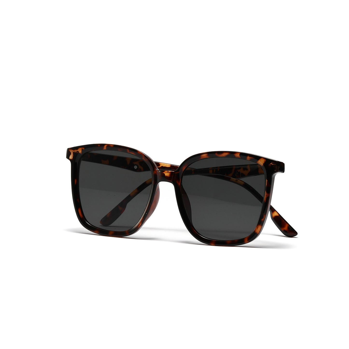 Damen stilvolle quadratische Sonnenbrille mit klarem Rahmen und polarisierten Gläsern Karnz