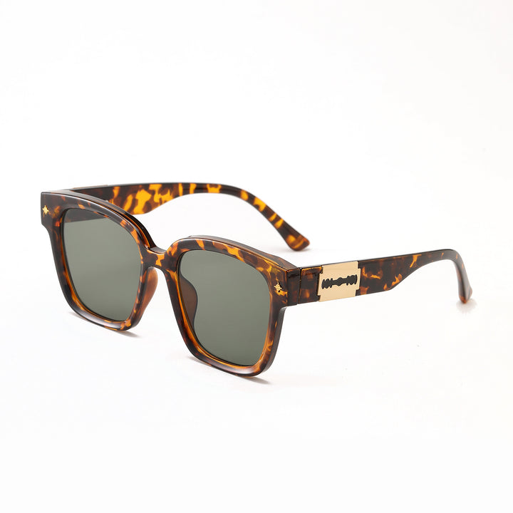 Damen modische quadratische Sonnenbrille mit transparentem Gestell Karnz