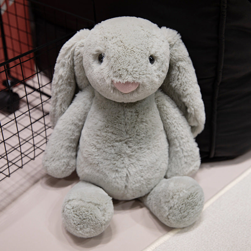 Plüsch-Langohren-Sitzender Hase Kuschelpuppe mit ultra-weichem Kunstfell und gestickten Details Karnz