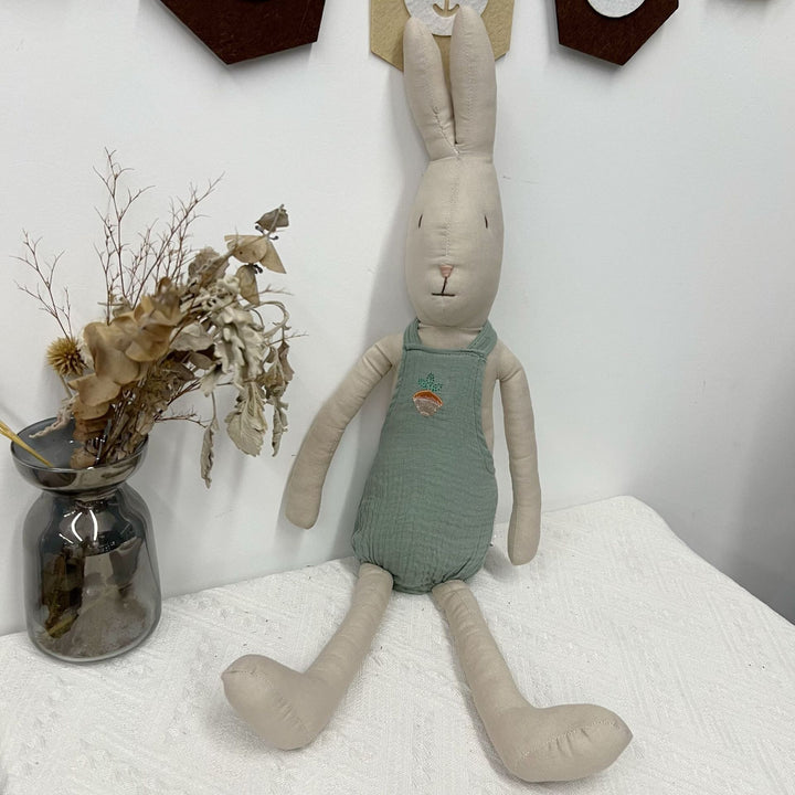 Weiche Leinenhase Puppe Paar mit abnehmbaren vintage-inspirierten Outfits